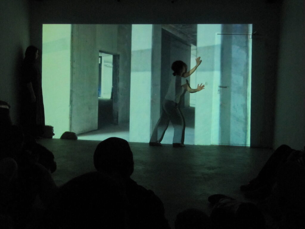 A performance with a video installation