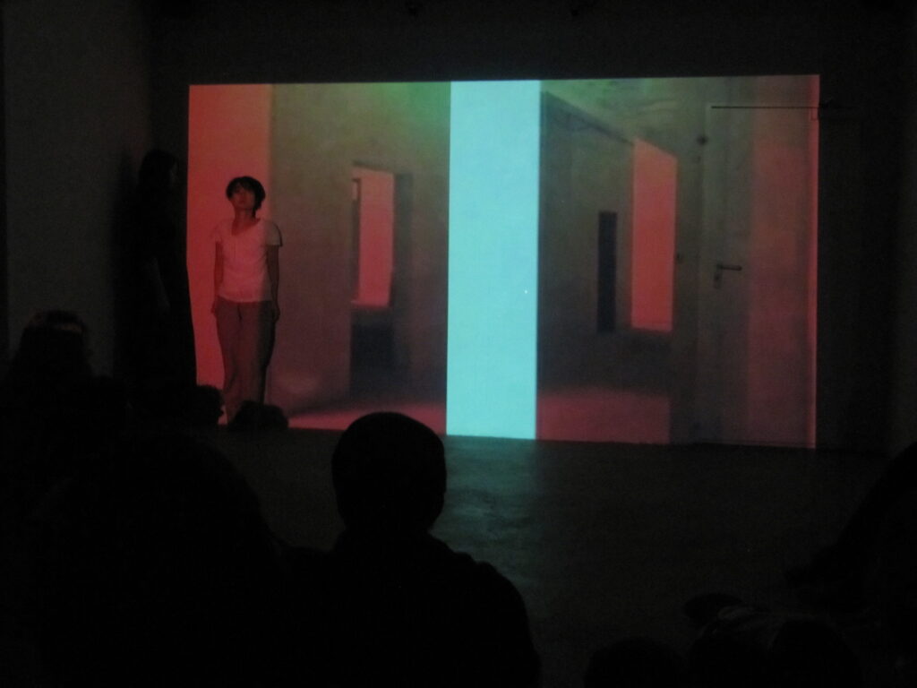 A performance with a video installation